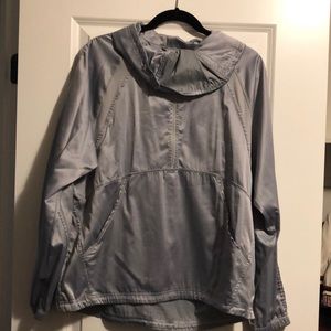 Zella windbreaker pullover jacket silver medium